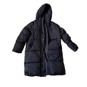 Women's Puffer Coat Size Large Black - Worn Once